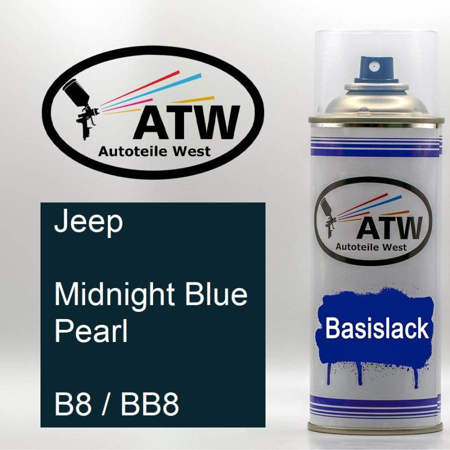 Jeep, Midnight Blue Pearl, B8 / BB8: 400ml Sprühdose, von ATW Autoteile West.
